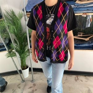 Vintage Argyle Vest